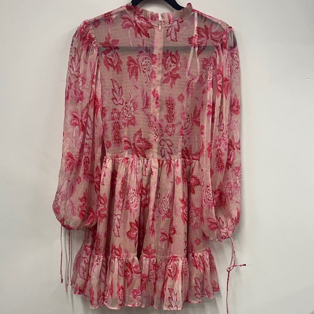 Indikah Floral Long Sleeve Dress - Pink s - Picture 7 of 8